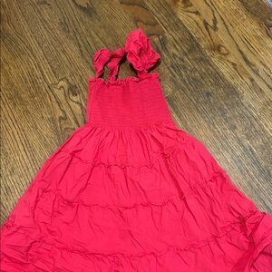 Hill House Vibrant Red Ruffled Dress